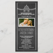 Landelijke Rustieke Chalkboard Schuur Trouwprogram Programmakaart (Voorkant)