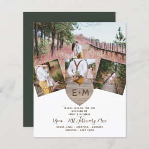 Landelijke Rustieke Foto Gesneden Hart Monogram Br