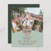 Landelijke Rustieke Foto Gesneden Hart Monogram Br (Voorkant / Achterkant)