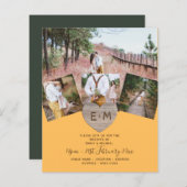 Landelijke Rustieke Foto Gesneden Hart Monogram Br (Voorkant / Achterkant)