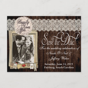Landelijke Rustieke Foto Save the Date Wedding Kaa Aankondigingskaart