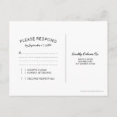 Landelijke Rustieke Krijtbord Hout Bruiloft RSVP Uitnodiging Briefkaart (Achterkant)