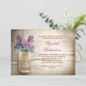 Landelijke rustieke Mason Jar Bruids Douche Uitnod Kaart (Staand voorkant)