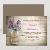 Landelijke rustieke Mason Jar Bruids Douche Uitnod Kaart (Voorkant / Achterkant)