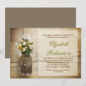 Landelijke rustieke Mason Jar Bruids Douche Uitnod Kaart (Voorkant / Achterkant)