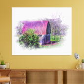 *~* Landelijke Rustieke Oude Schuur Americana AR19 Canvas Afdruk (Insitu (Woonkamer))
