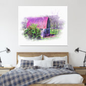 *~* Landelijke Rustieke Oude Schuur Americana AR19 Canvas Afdruk (Insitu (Slaapkamer))