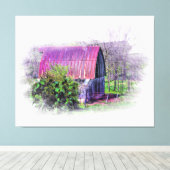 *~* Landelijke Rustieke Oude Schuur Americana AR19 Canvas Afdruk (Insitu (Houten vloer))