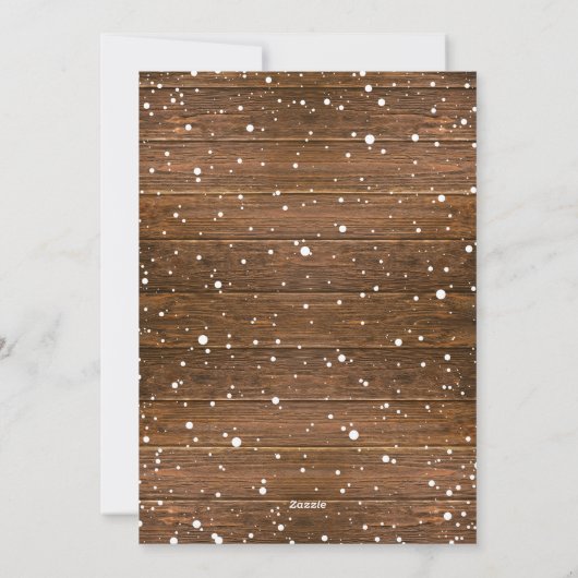 Landelijke Rustieke Winter Prettig Kerstmis Foto Feestdagenkaart (Achterkant)