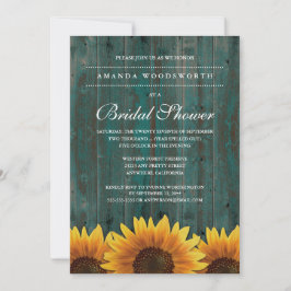 Landelijke Rustieke Zonnebloem Bruidsdouche Uitnod Kaart