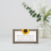 Landelijke Rustieke Zonnebloem & Burlap Bruiloft W Informatiekaartje (Staand voorkant)