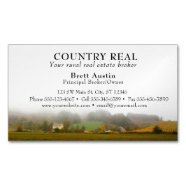 Landelijke Rustige Land Real Estate Broker Agent Magnetisch Visitekaartje