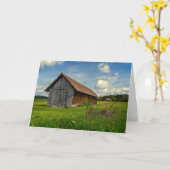 Landelijke Scène Verjaardag Kaart (Gele Bloem)