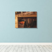 Landelijke schoenen afbeelding op canvas afdruk (Insitu (Houten vloer))