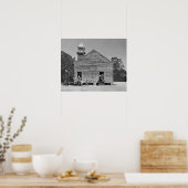 Landelijke school, 1937. Oude foto Poster (Keuken)