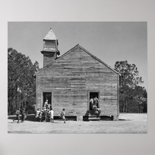 Landelijke school, 1937. Oude foto Poster (Voorkant)