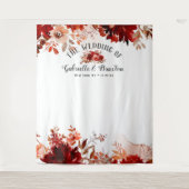 Landelijke schoonheid bloem bruiloft photo booth a wandkleed (Voorkant)