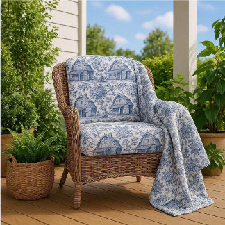 Landelijke schuur Blauw Frans Toile Pastoraal Land Stof