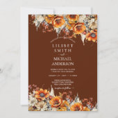 Landelijke schuur bruiloft | Herfst Autumn verbran Kaart (Voorkant)