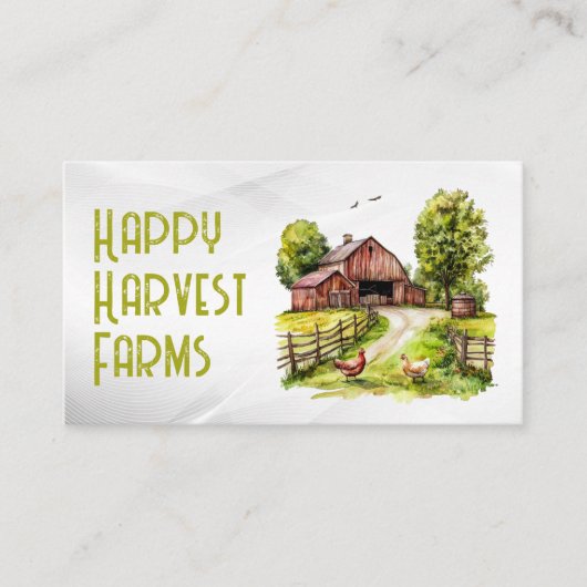 Landelijke schuur en vee op de boerderij visitekaartje (Voorkant)