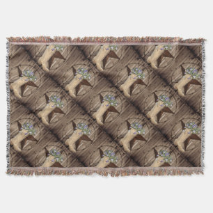 landelijke schuur hout wilde bloem cowboy western deken