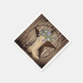 landelijke schuur hout wilde bloem cowboy western  servet (Hoek)