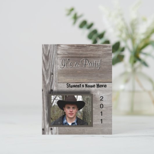 Landelijke schuur houten open huis voor afstuderen kaart (Staand voorkant)