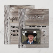 Landelijke schuur houten open huis voor afstuderen kaart (Voorkant / Achterkant)