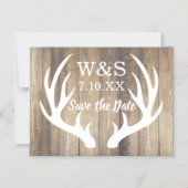 Landelijke schuur houten planken witte herten gewe magnetische uitnodiging (Voorkant)