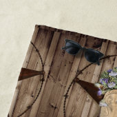 landelijke schuur houten wilde bloem western ster  strandlaken (In situ)