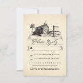 Landelijke schuur rustieke bruiloft RSVP kaarten (Voorkant)