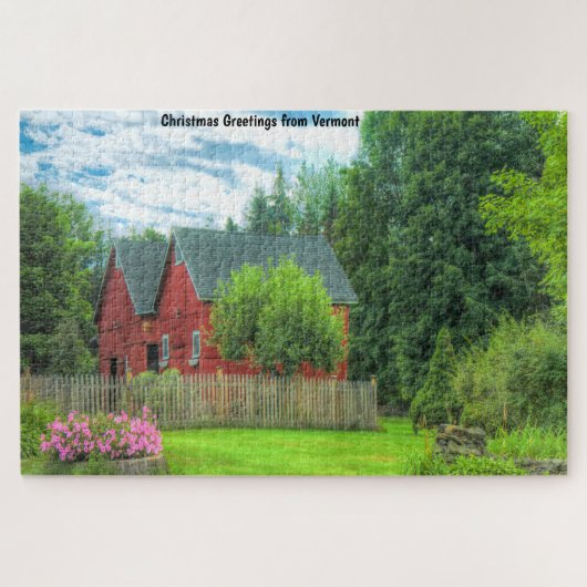 Landelijke schuur Vermont. Legpuzzel (Horizontaal)