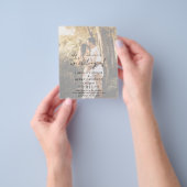 Landelijke script foto budget bruiloft uitnodiging flyer (Hand)