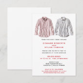 Landelijke shirts geïnspireerd | Gay trouwkaart Save The Date (Voorkant / Achterkant)