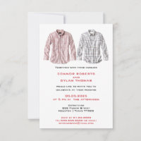 Landelijke shirts geïnspireerd | Gay trouwkaart