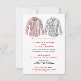 Landelijke shirts geïnspireerd | Gay trouwkaart Save The Date