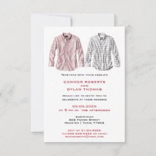 Landelijke shirts geïnspireerd   Gay trouwkaart Save The Date