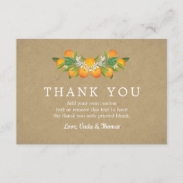 Landelijke Sinaasappel Bedankkaartjes Bedankkaart
