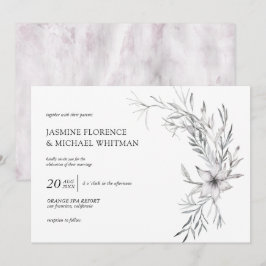 landelijke sjabloon botanische elegante trouw uitn kaart