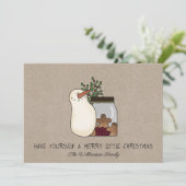 Landelijke sneeuwman en kerstmannetjes van peperko feestdagenkaart (Staand voorkant)