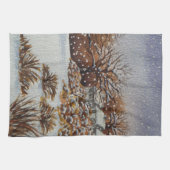 landelijke sneeuwscans - ontwerp voor seizoenskuns theedoek (Horizontaal)