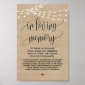 Landelijke snoerlichten Huwelijk Herdenking Tafelb Poster (Voorkant)