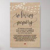 Landelijke snoerlichten Huwelijk Herdenking Tafelb Poster (Voorkant)