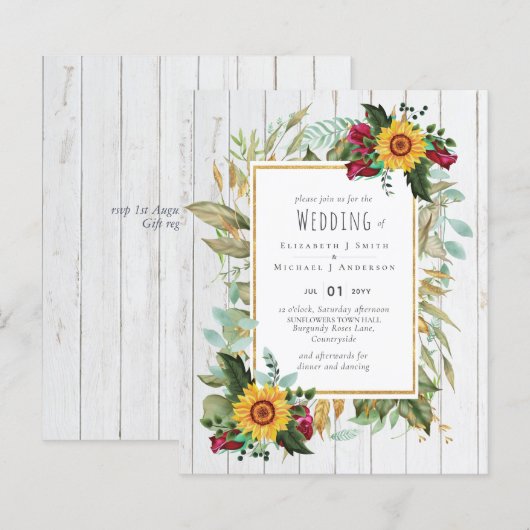 Landelijke soennitische soonbloemen Burgundy Rozen (Voorkant / Achterkant)