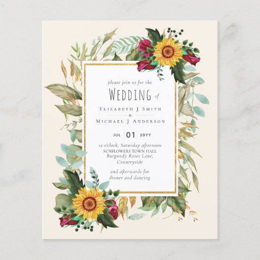 Landelijke soennitische soonbloemen Burgundy Rozen Flyer (Voorkant)