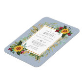 Landelijke soennitische soonbloemen Burgundy Rozen Magneet (Linkerzijde)