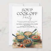 Landelijke soep kookwedstrijd potluck feest kaart (Voorkant)