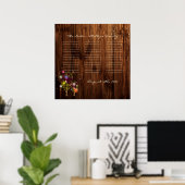 Landelijke Spiraalvormige Bomen Bruiloft Poster (Thuiskantoor)