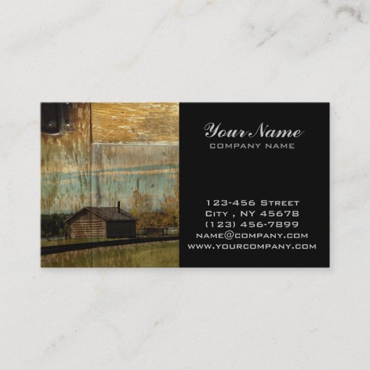 Landelijke spoorweg Primitieve westerne landlogboe Visitekaartje (Voorkant)