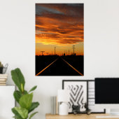 Landelijke spoorweg Sunset Poster (Thuiskantoor)